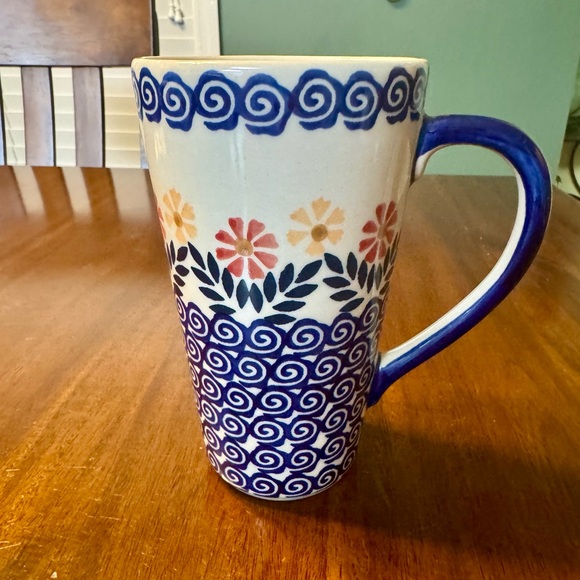 Vintage Boleslawiec Polish Pottery Garden Bouquet Latte Mug Bistro Mug - Picture 2 of 4